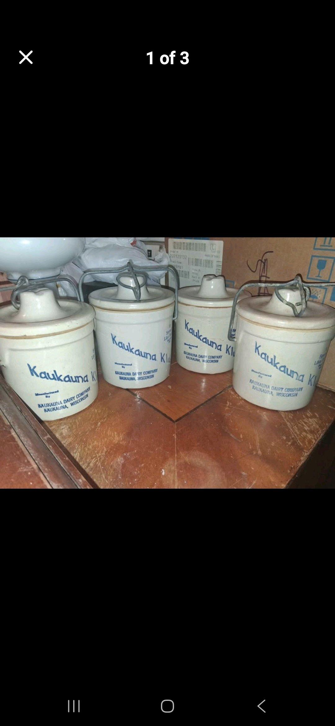 Vintage Kaukauna Klub Ceramic Crocks Set of 4