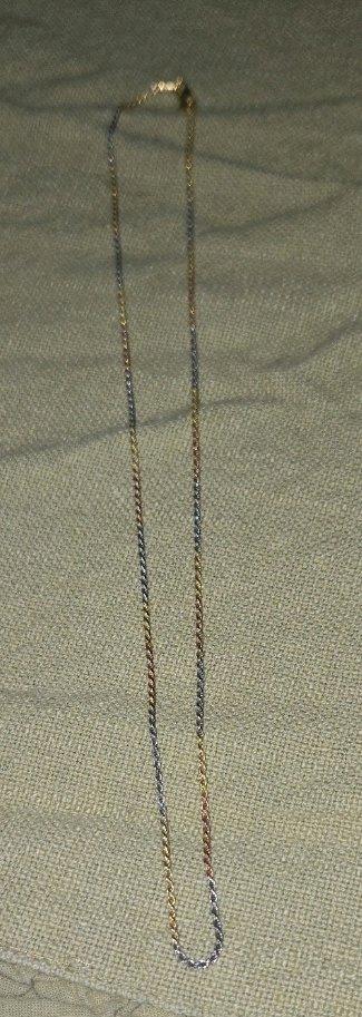 TriTone Sterling Silver Twisted Chain Necklace
