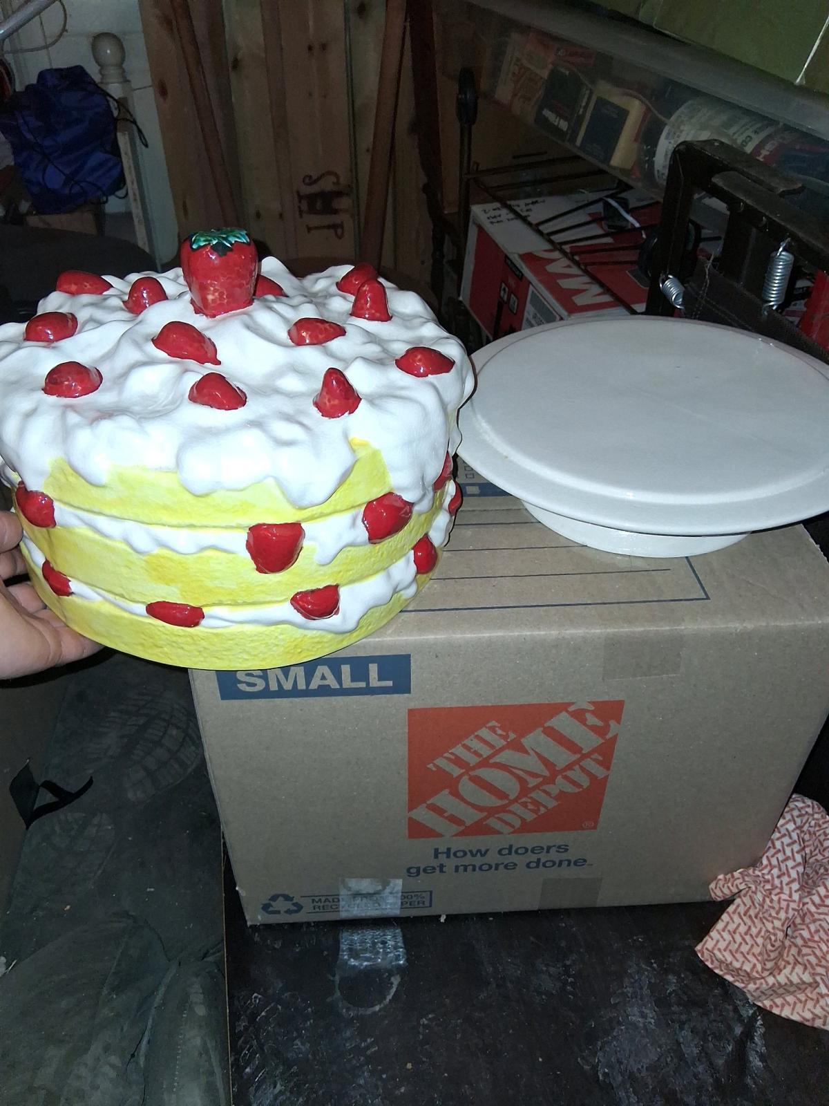 vintage ceramic cake plate and dome cover