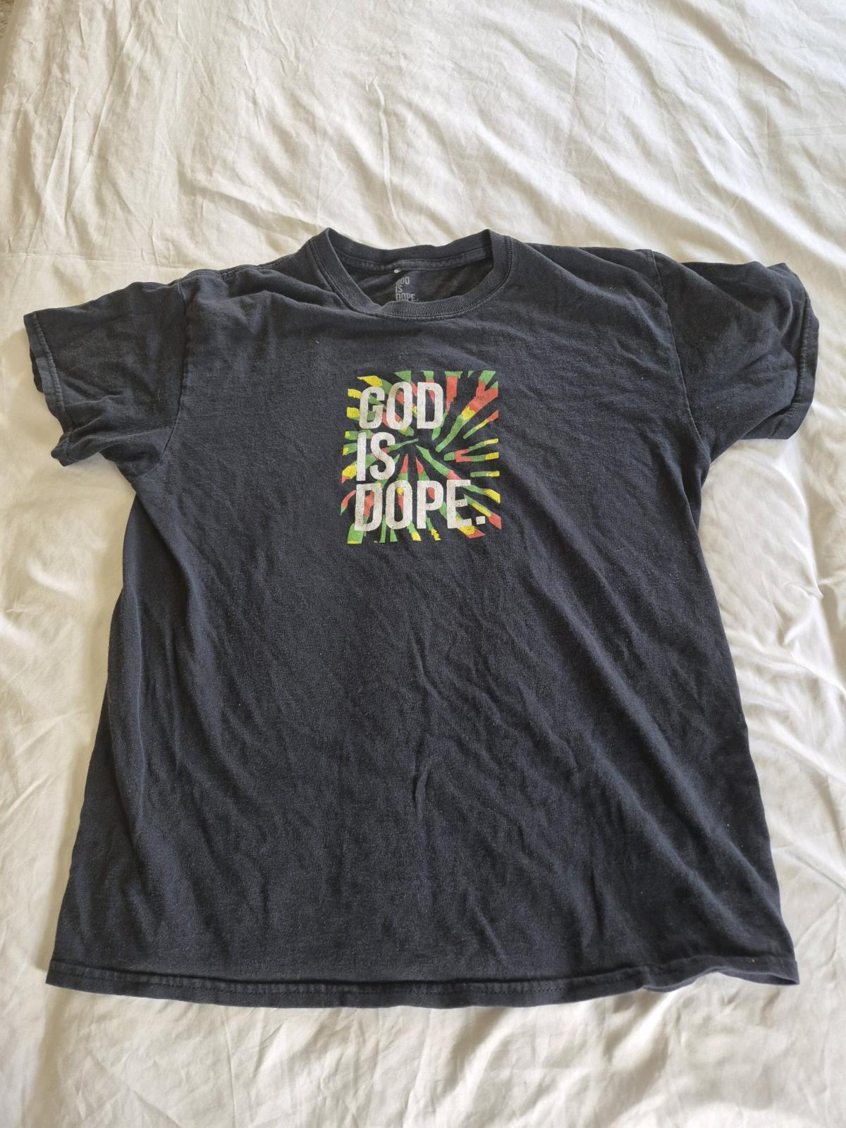 God Is Dope M Unisex Graphic TShirt Black Short Sleeve Faith