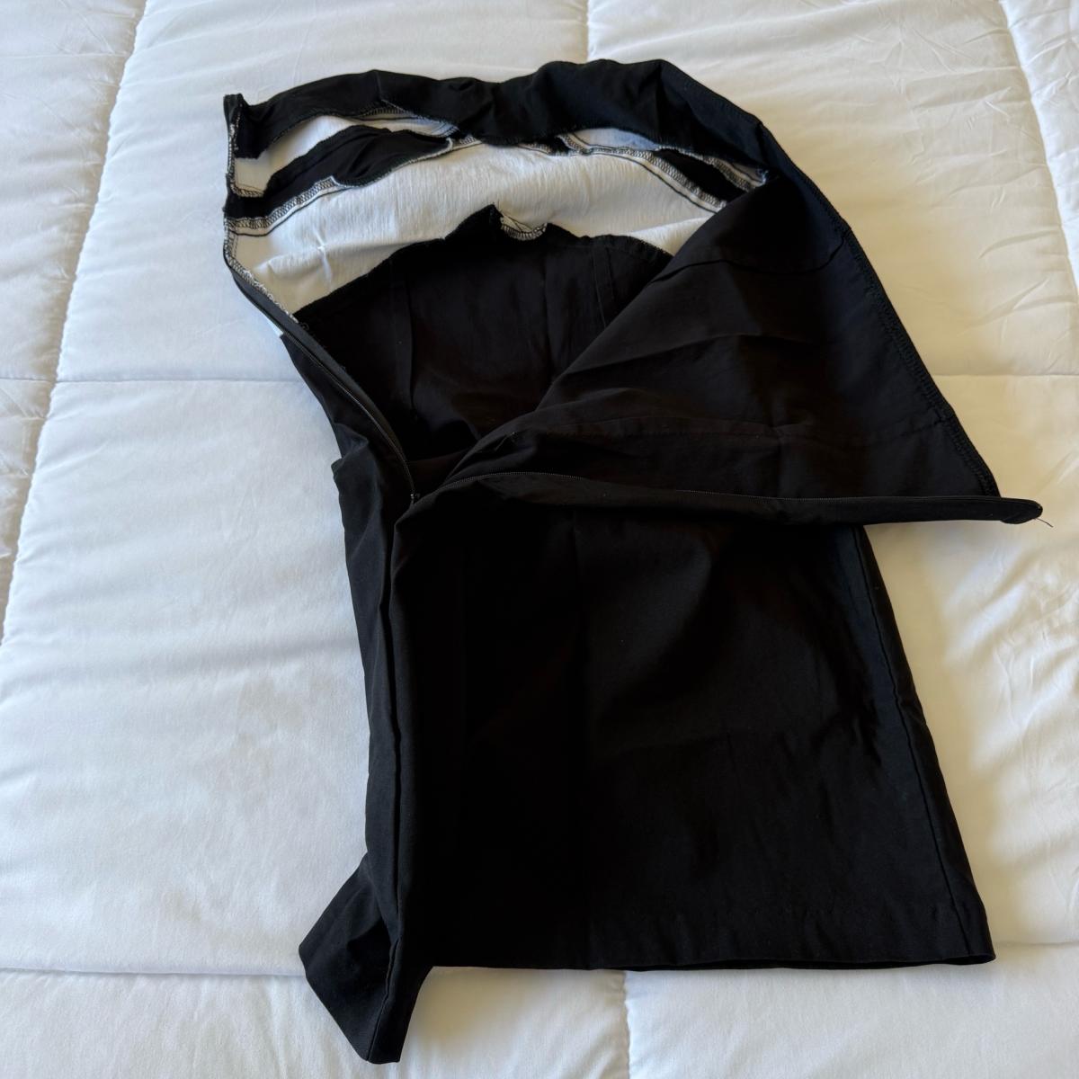 Black  White Strapless Geometric Cocktail Dress  Elegant Col