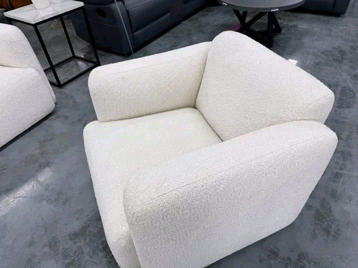 Modern White Sofa Set  Sculptural Design  Premium Comfort