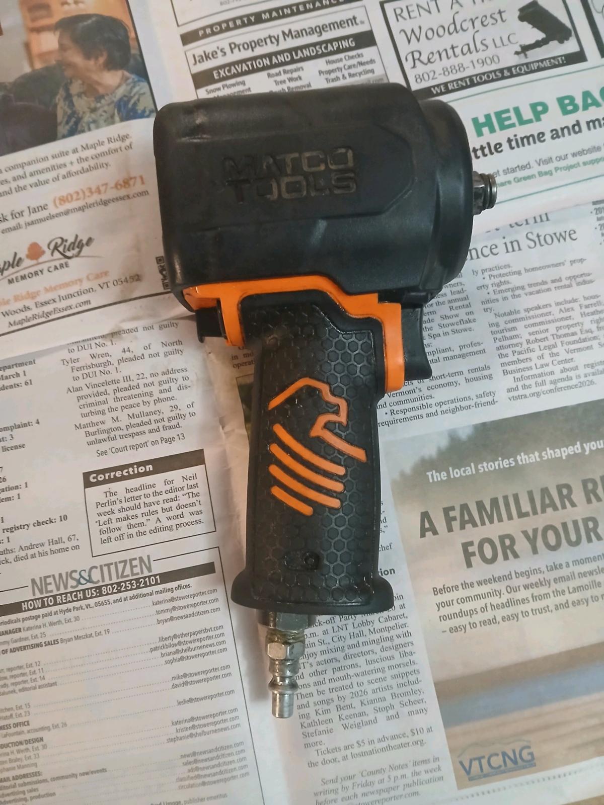 Matco Stubby air gun half inch barely used