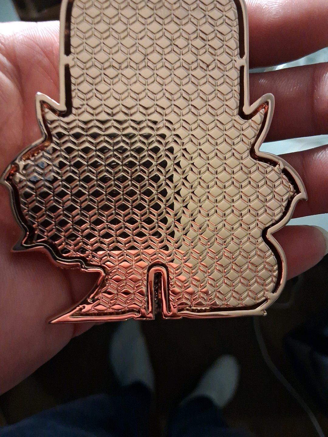 14k Rose Gold Vermeil over Sterling Silver Iced Out Pendant