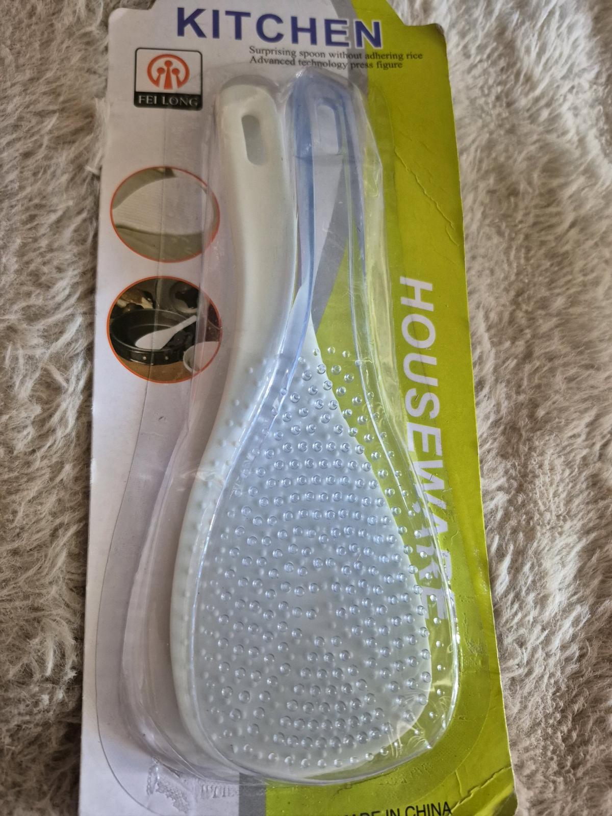 White Rice Paddle Spoon  NonStick Textured Rice Server