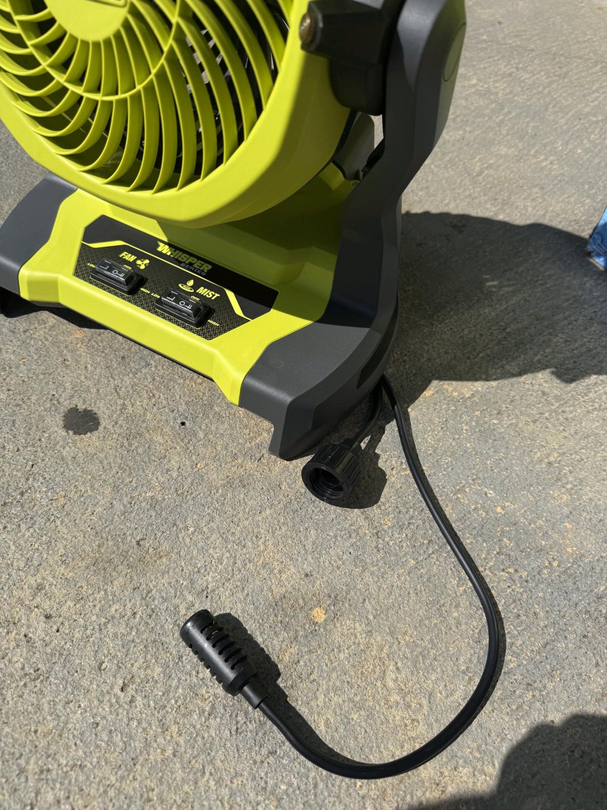 Ryobi 18v misting fan