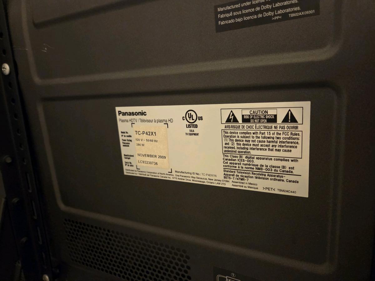 Panasonic Used 47 TV  not a smart TV