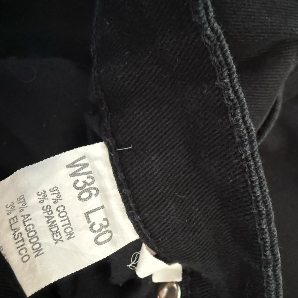 Victorious Mens Black Stretch Denim Jeans W36 L30  Cotton