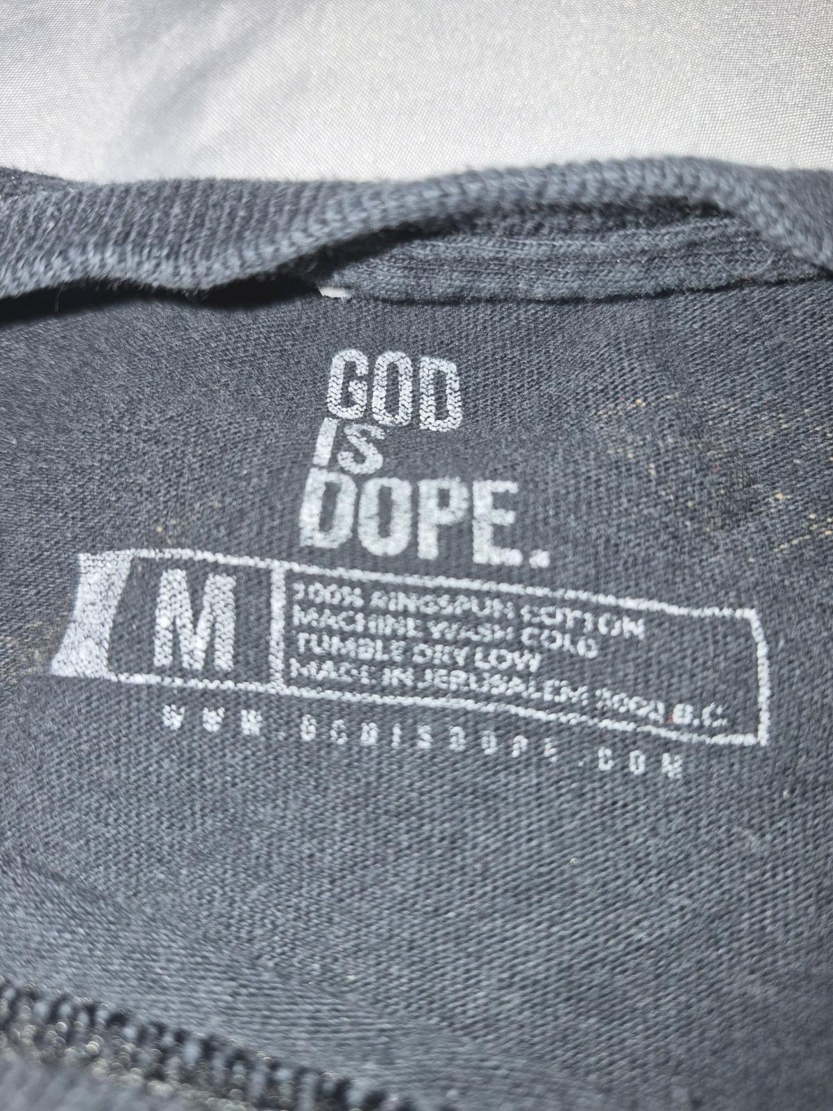 God Is Dope M Unisex Graphic TShirt Black Short Sleeve Faith