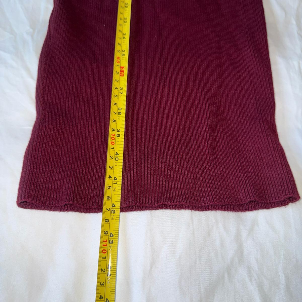 Burgundy Ribbed Knit Bodycon Midi Dress  Turtleneck