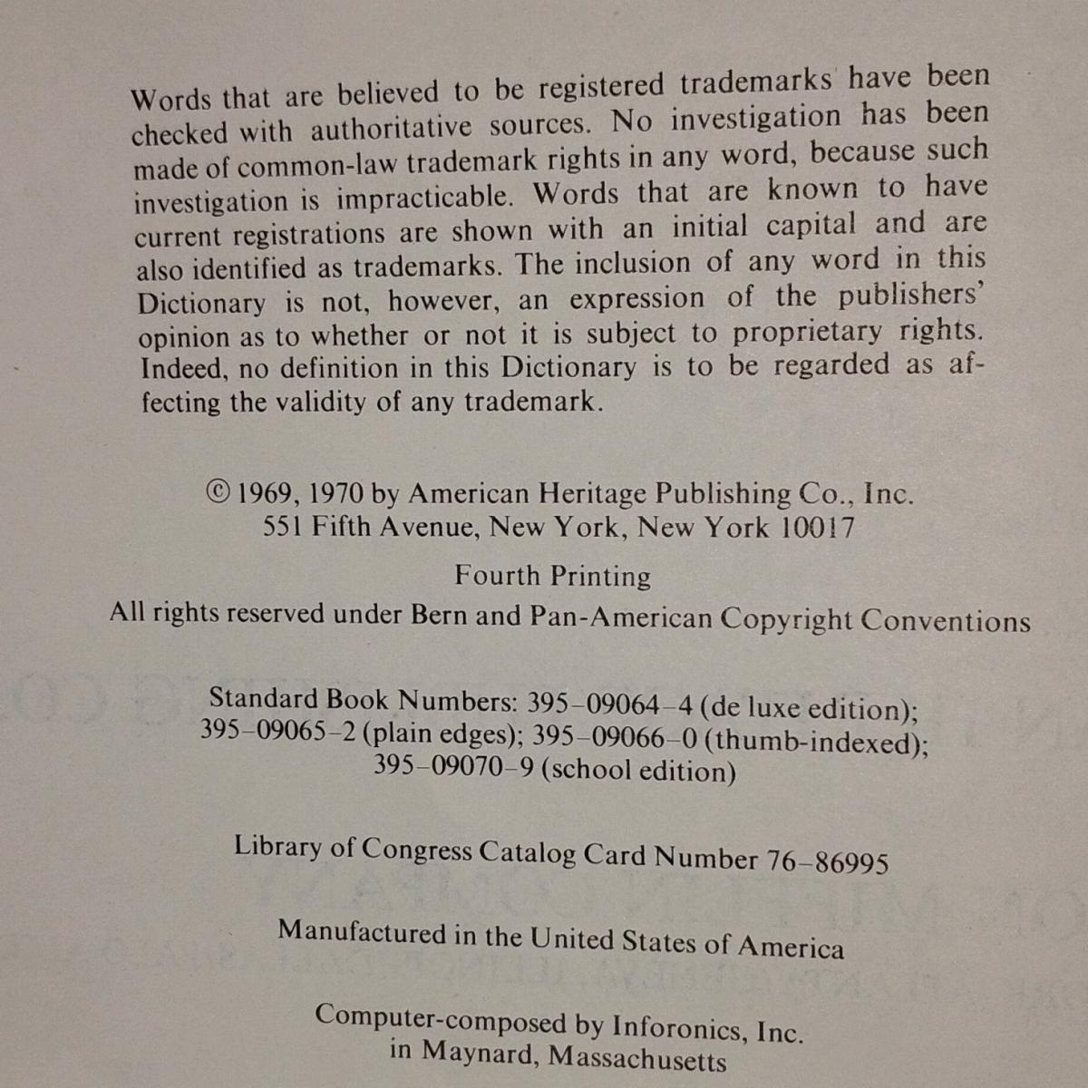 the American Heritage Dictionary