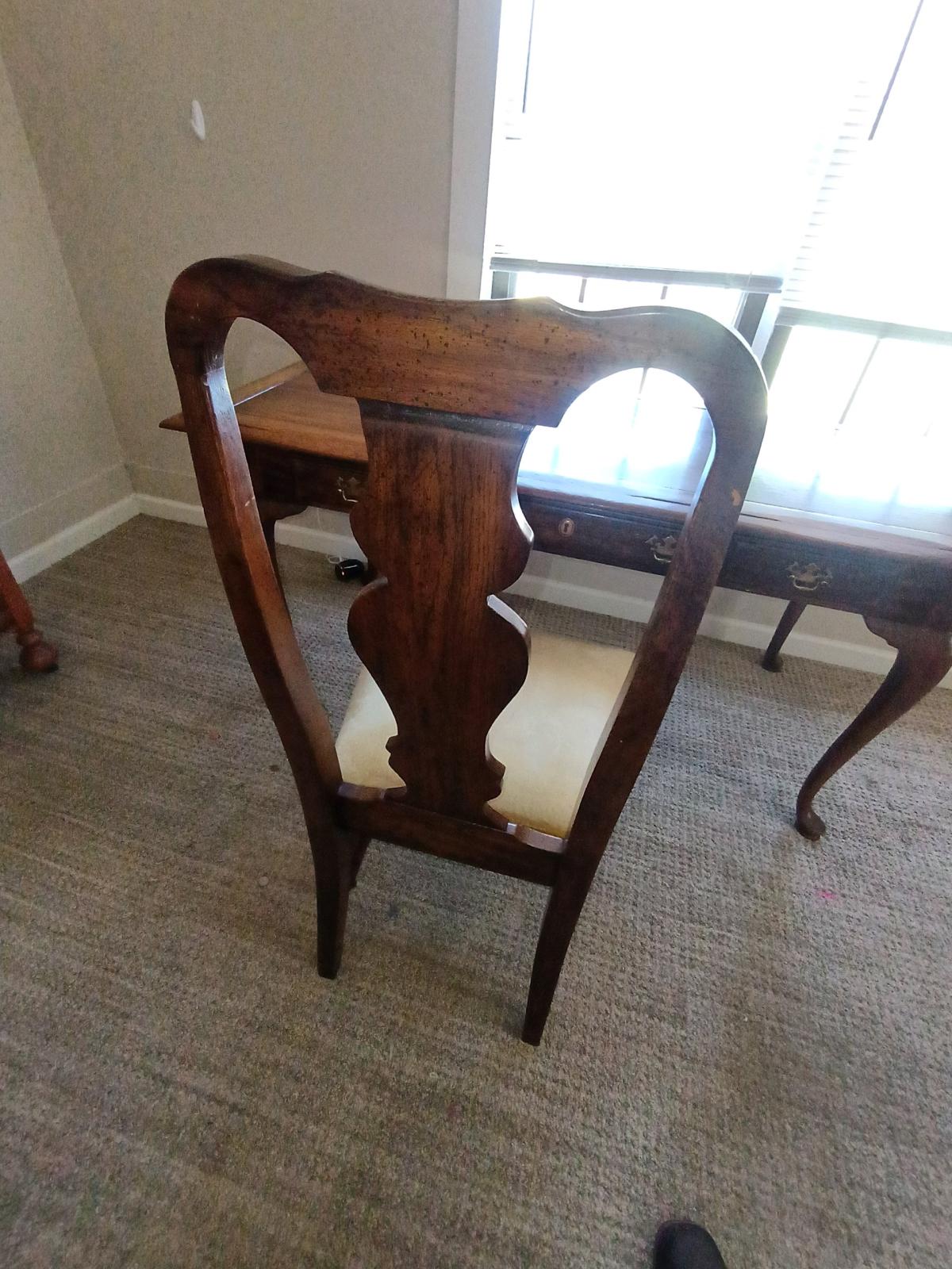 Queen Anne antique writing desk and chair set