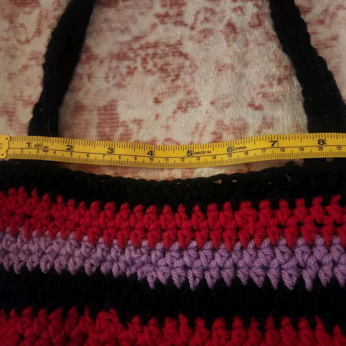 striped crochet totebag