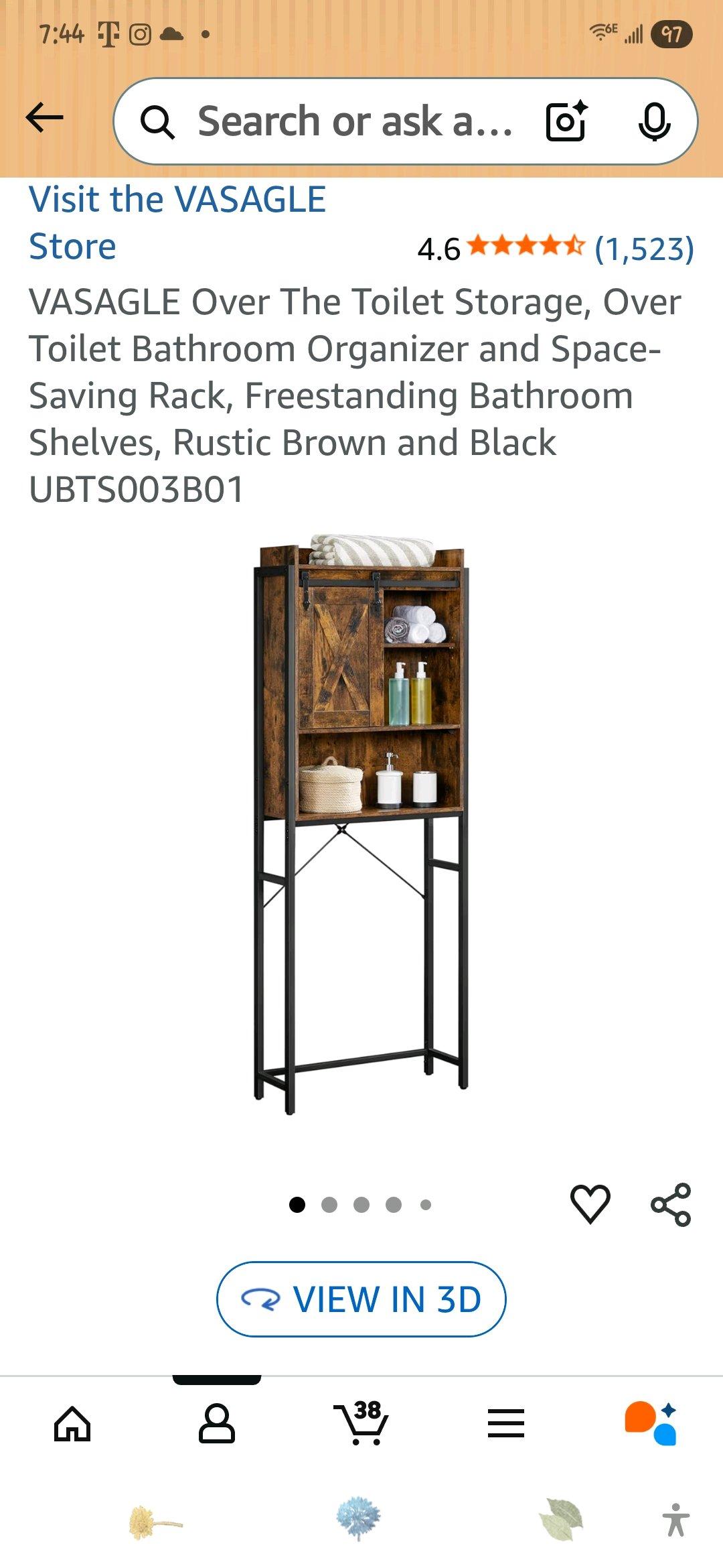 Over the toilet storage cabinet