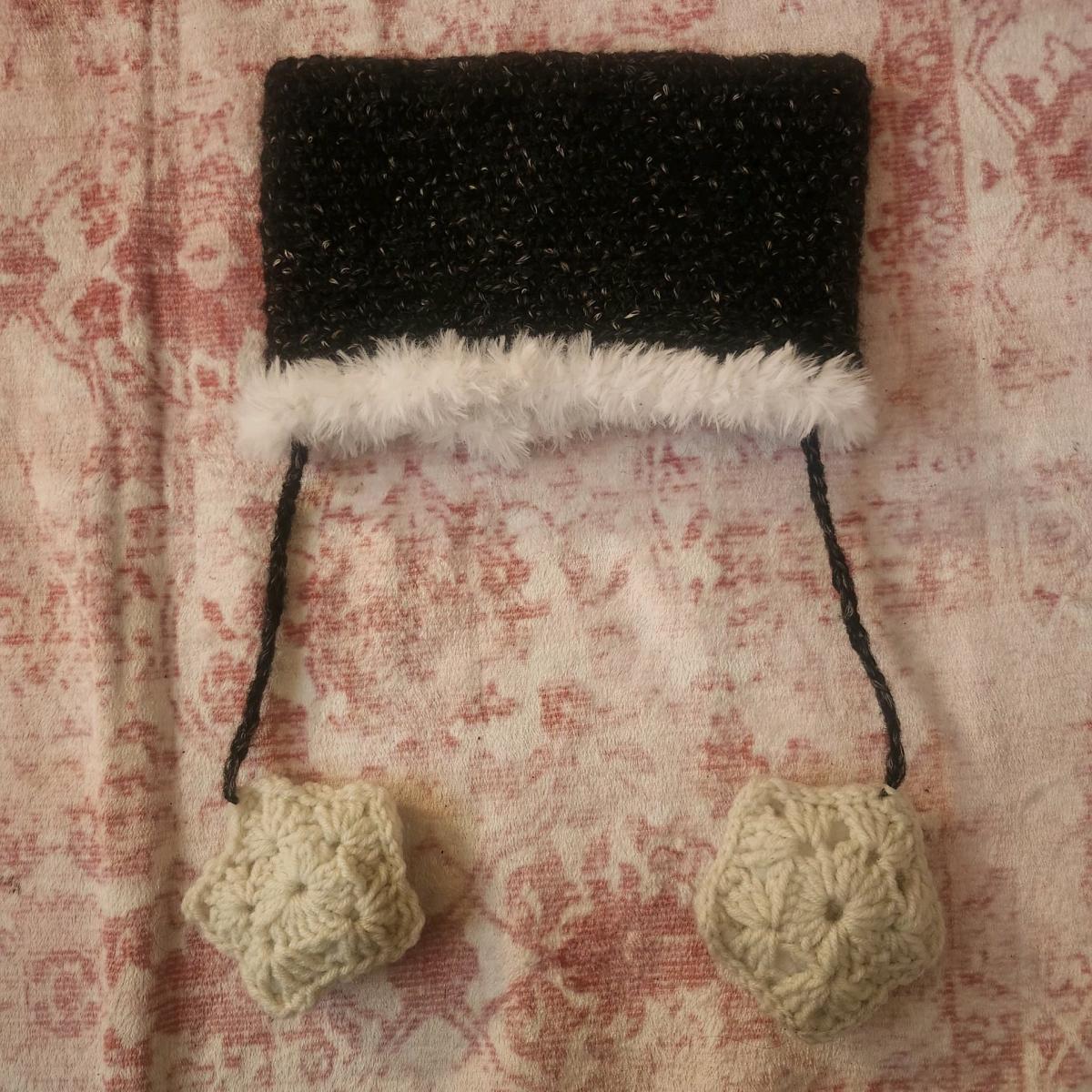 crochet Skull fur hat