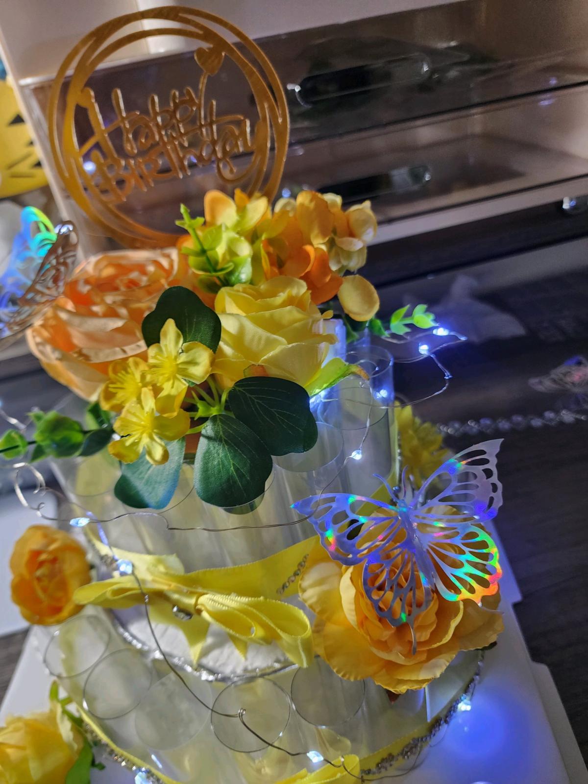 two layers money cake display holder