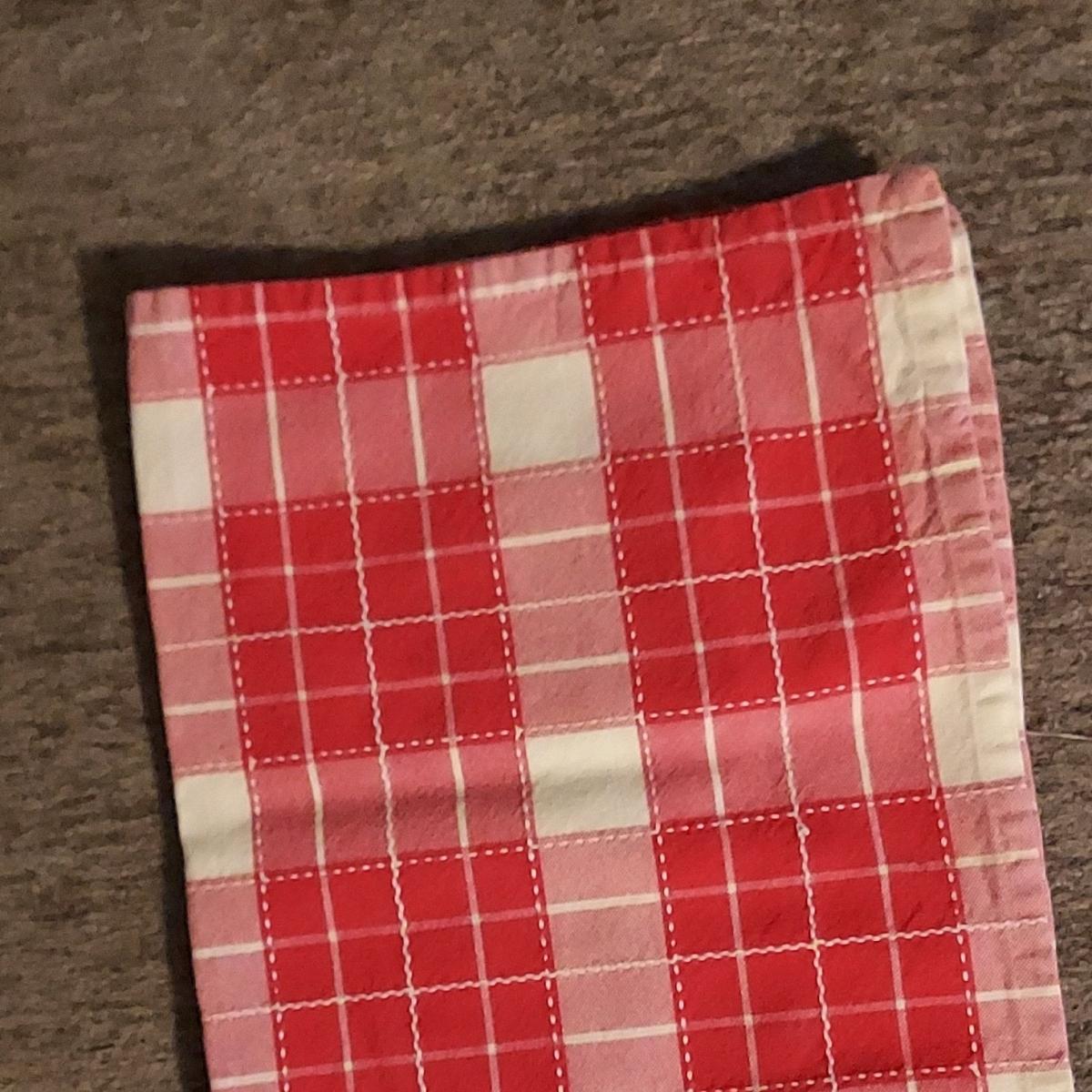 Red and White Plaid Checkered Cotton Cloth Rectangle Napkins