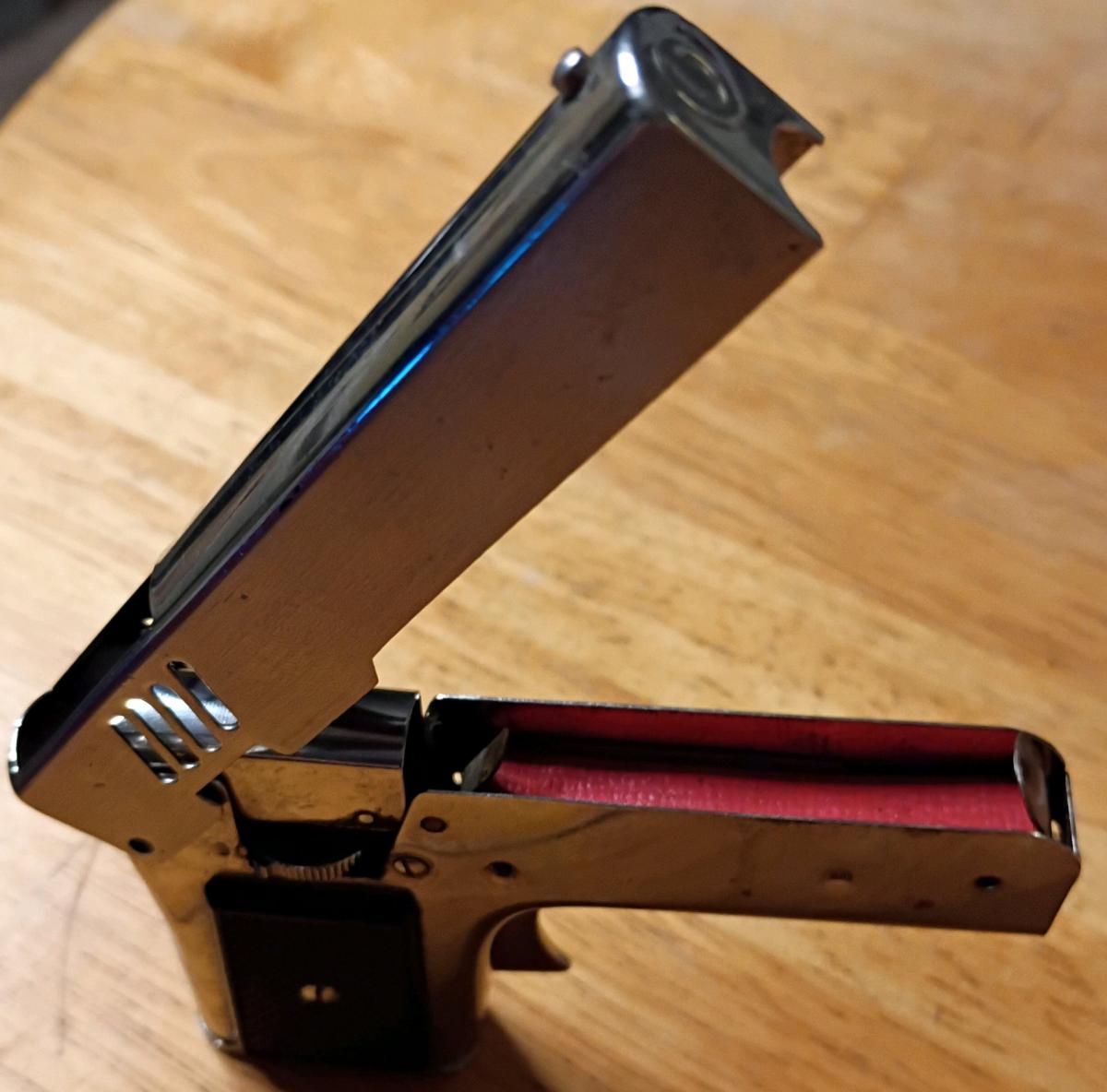 vintage Aurora penguin 45 gas lighter and flashlight combo