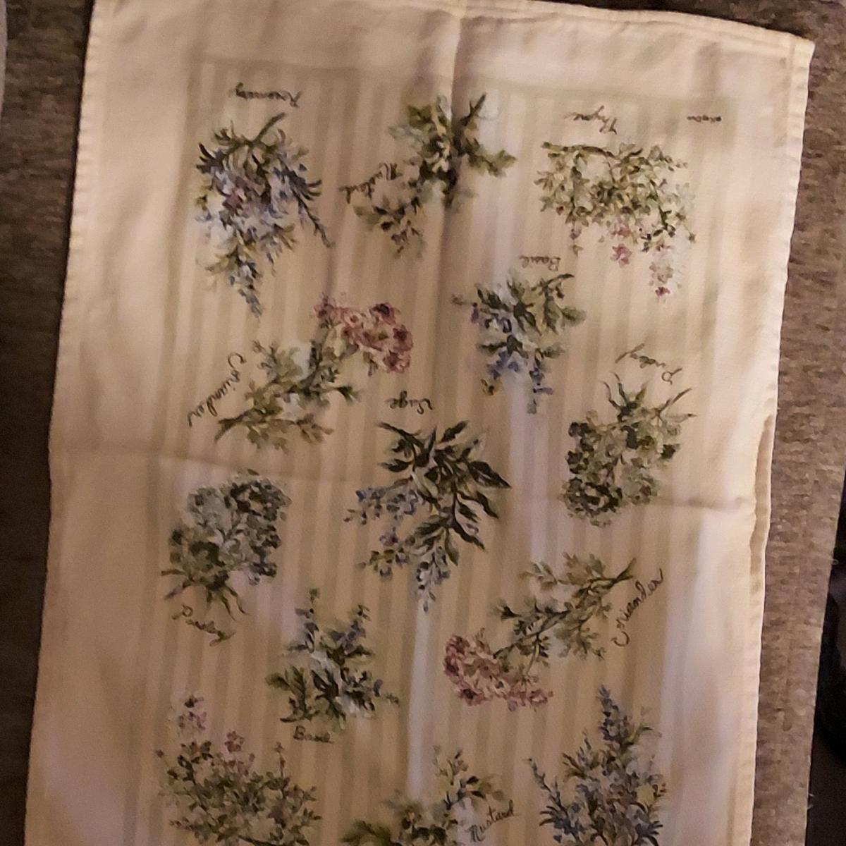 Floral Cotton Rectangular Napkins White Green Purple Pink Se