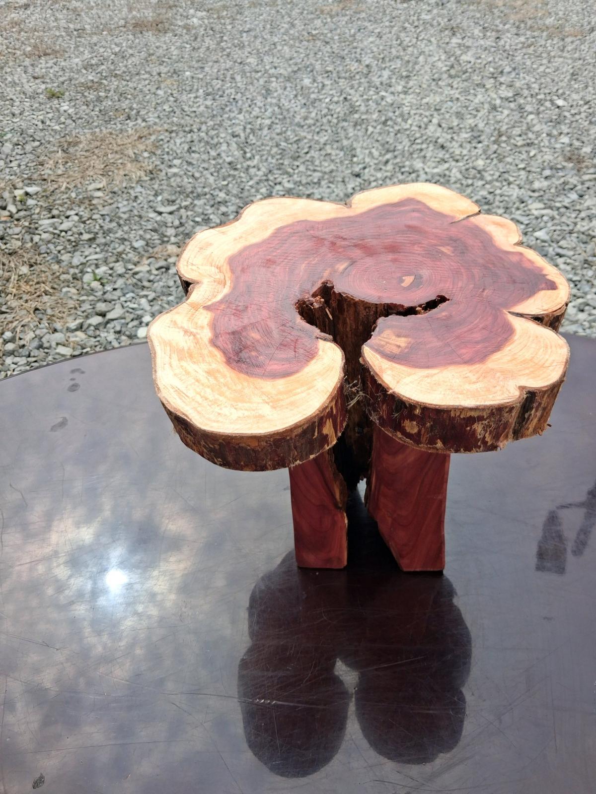 Handcrafted cedar footstools