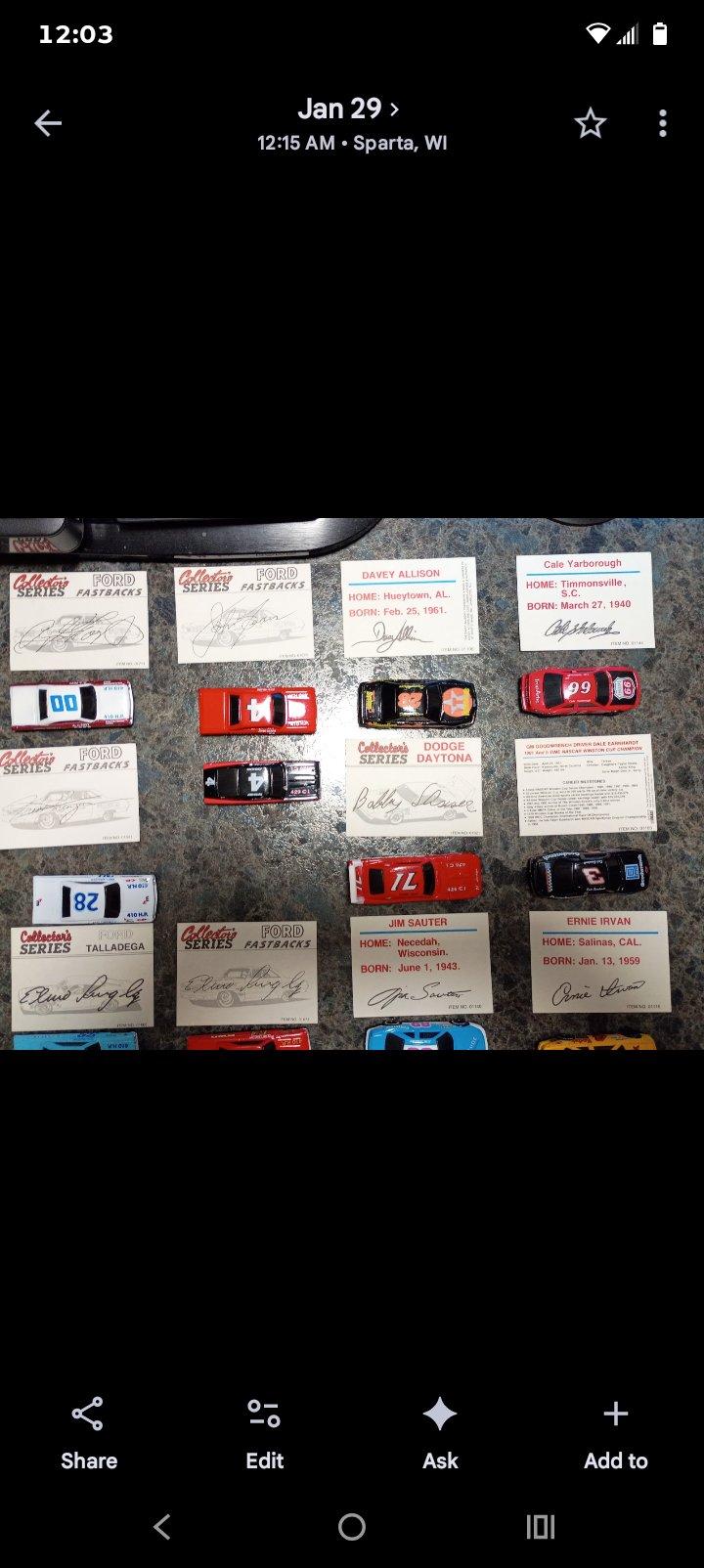 racing champions autographs and collectors cars