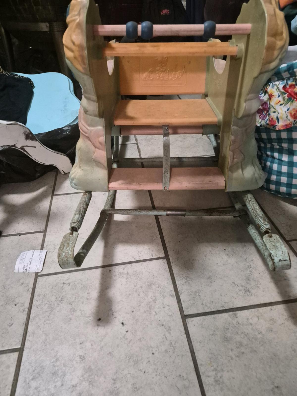 Vintage 1950s Wonder ShoFly Metal Toddler Rocking Horse Seat