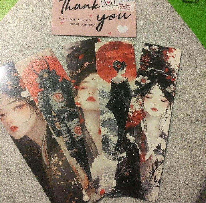 Japanese Geisha Handmade Bookmark Bundle Set of 5