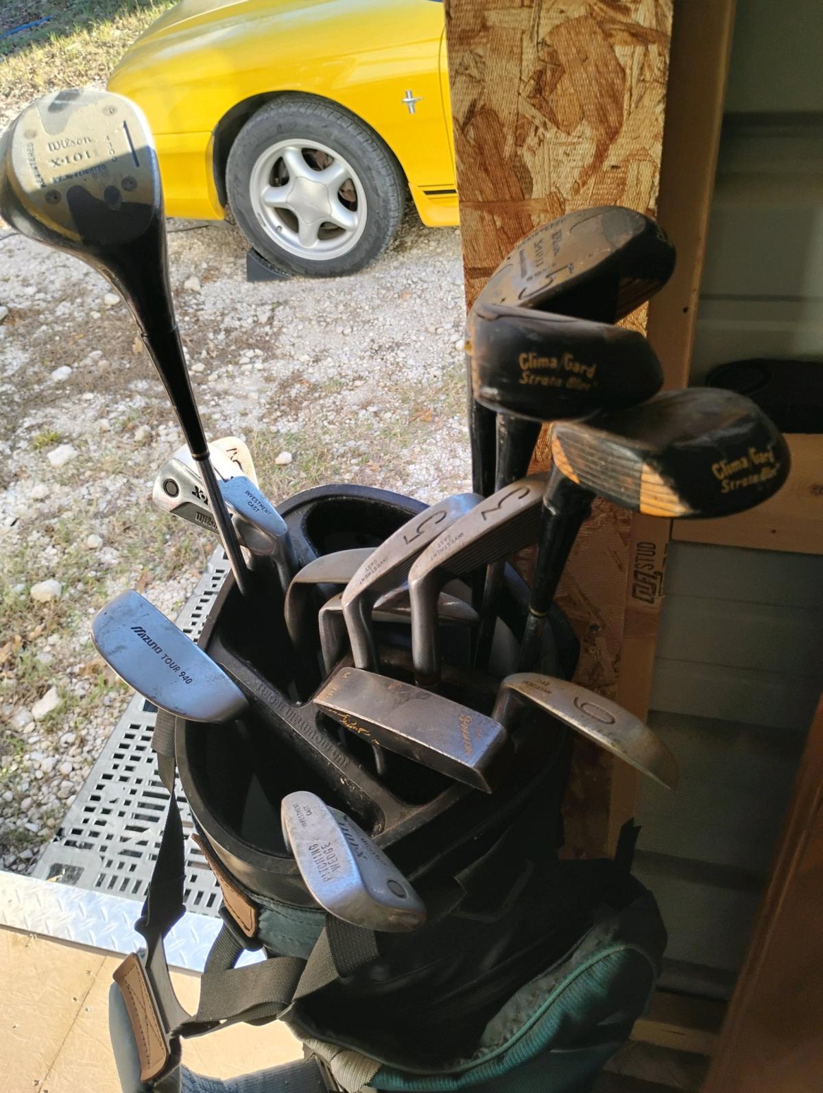 Golf clubs and bag