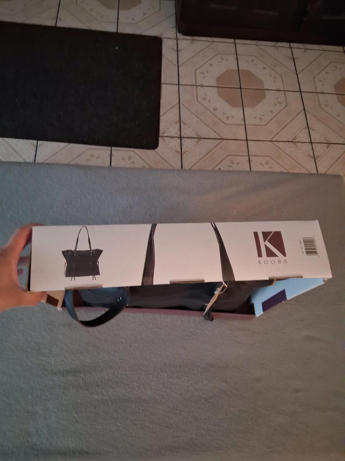 Kooba 12 Inch Black Leather Tote Bag Purse