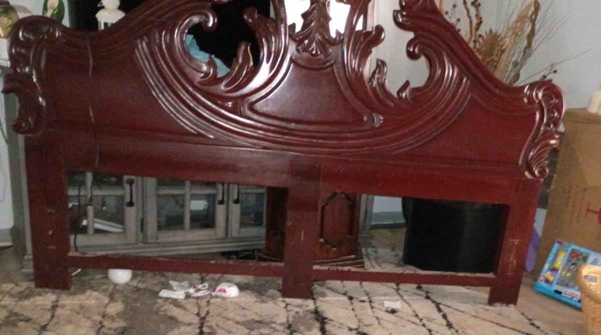 king size mahogany wood head and foot board