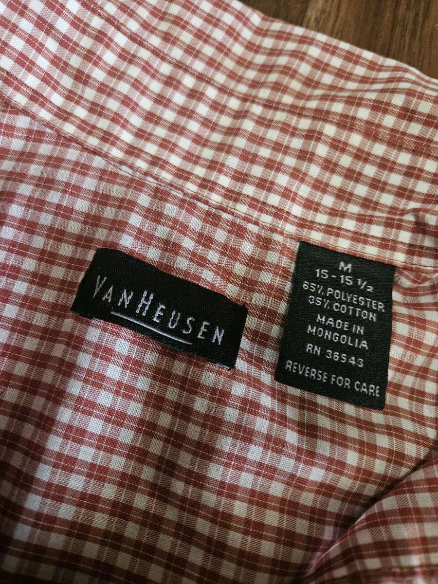 Van Heusen Red and white button up