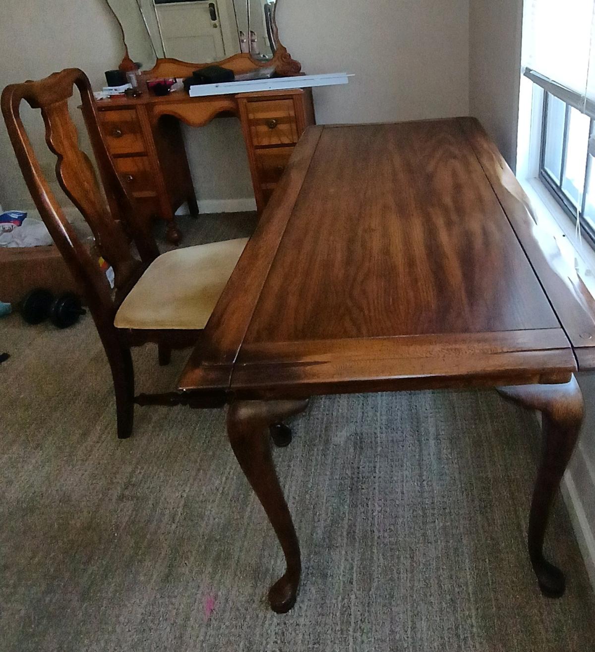 Queen Anne antique writing desk and chair set