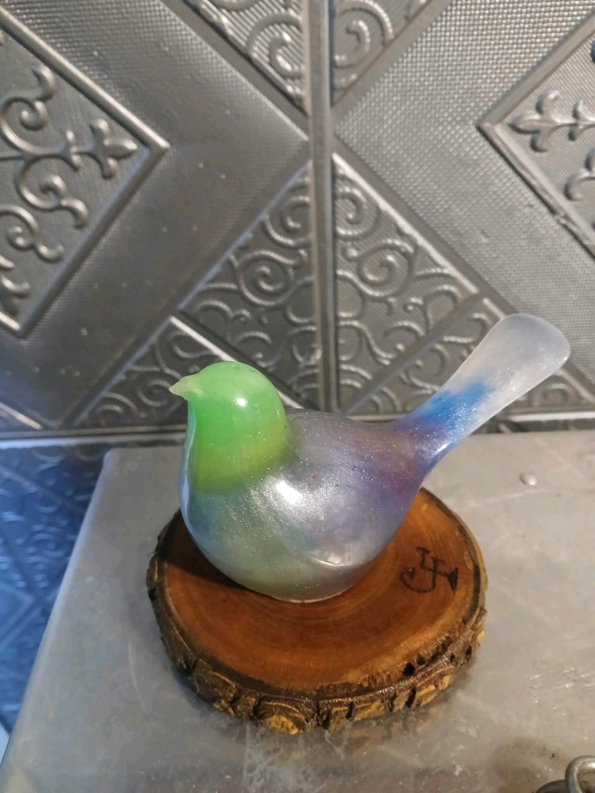 collectible bird figurine he glows in the dark handmade art