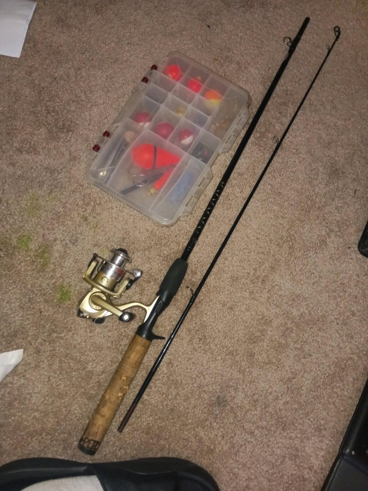 Zebco Fishing Rod and Tackle box