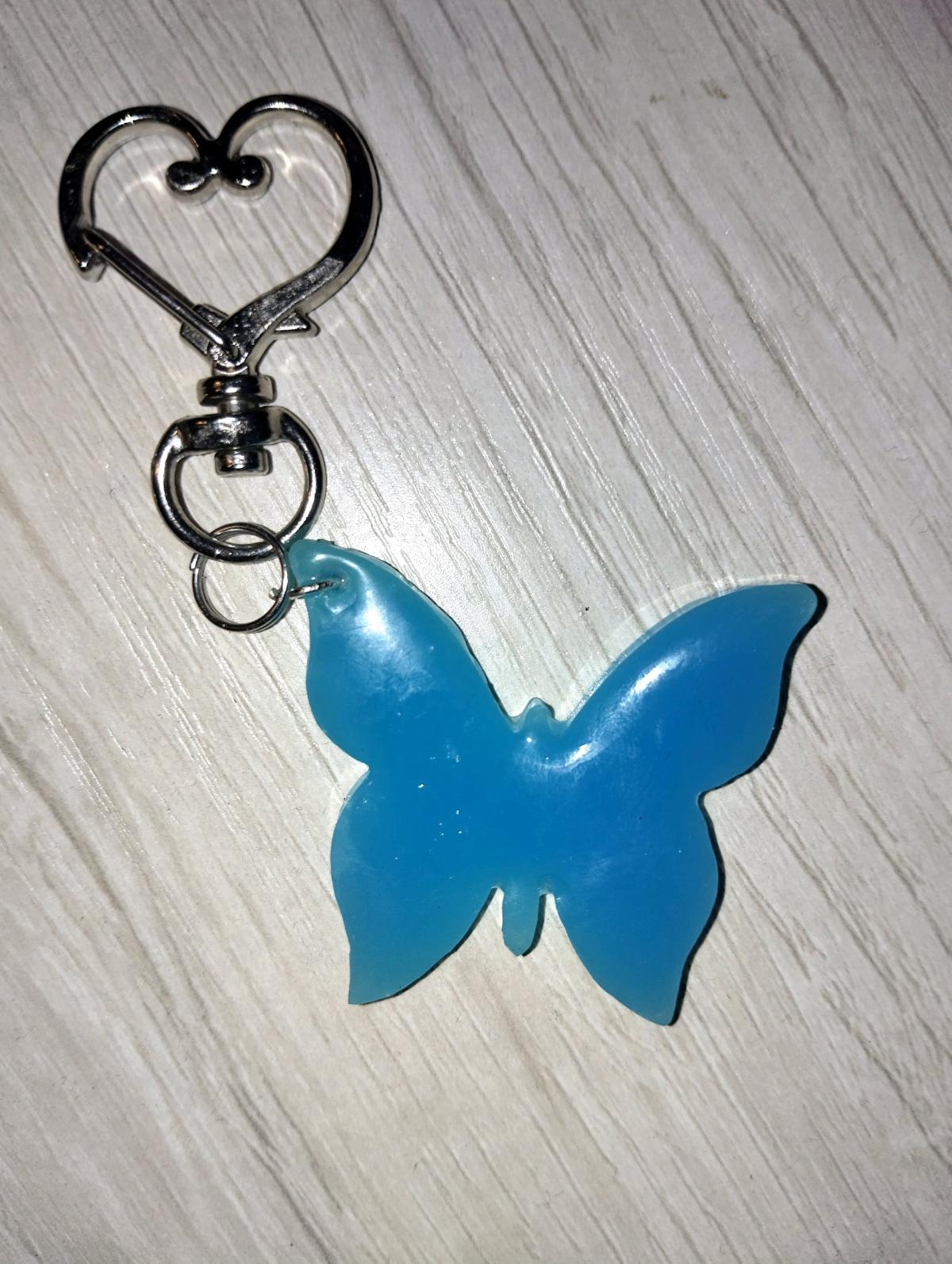 Glow in the dark butterfly keychain