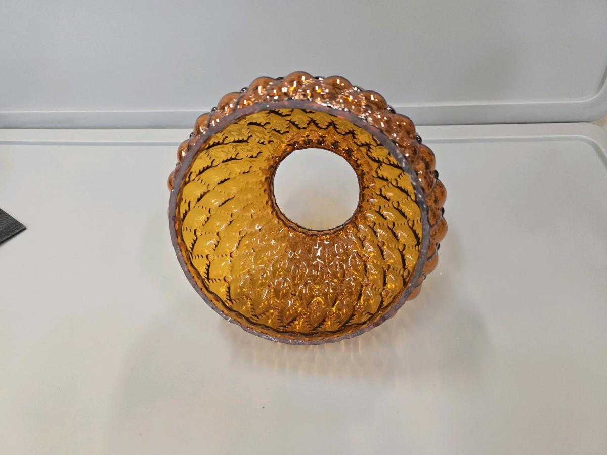 vintage Amber glass lamp shade