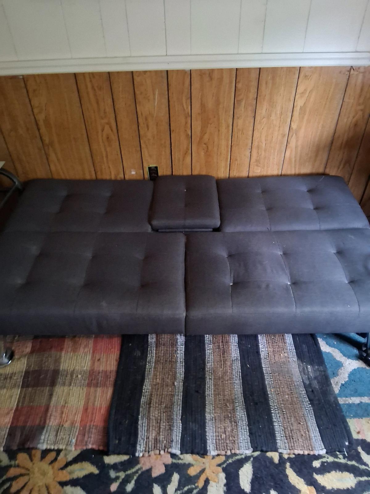 2 person futon with builtin cup holders