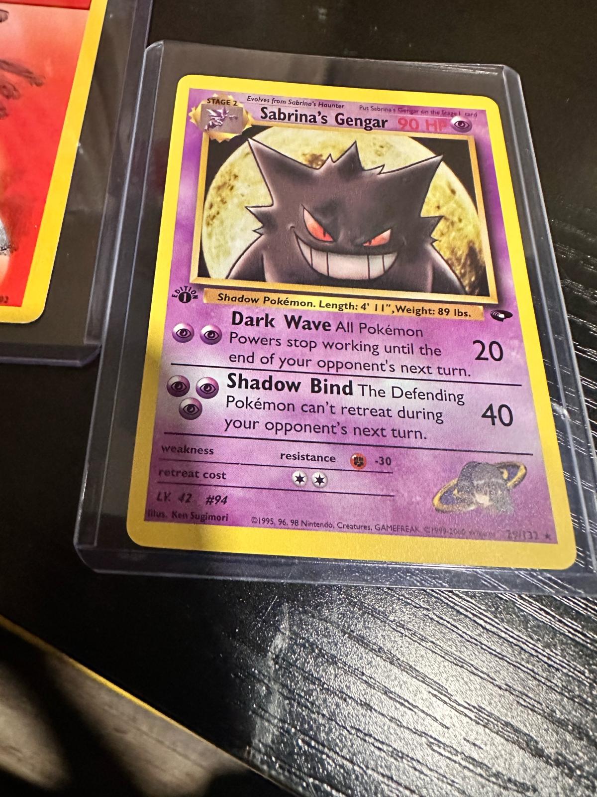 Pokemon Sabrinas Gengar Moon Gym Challenge Card