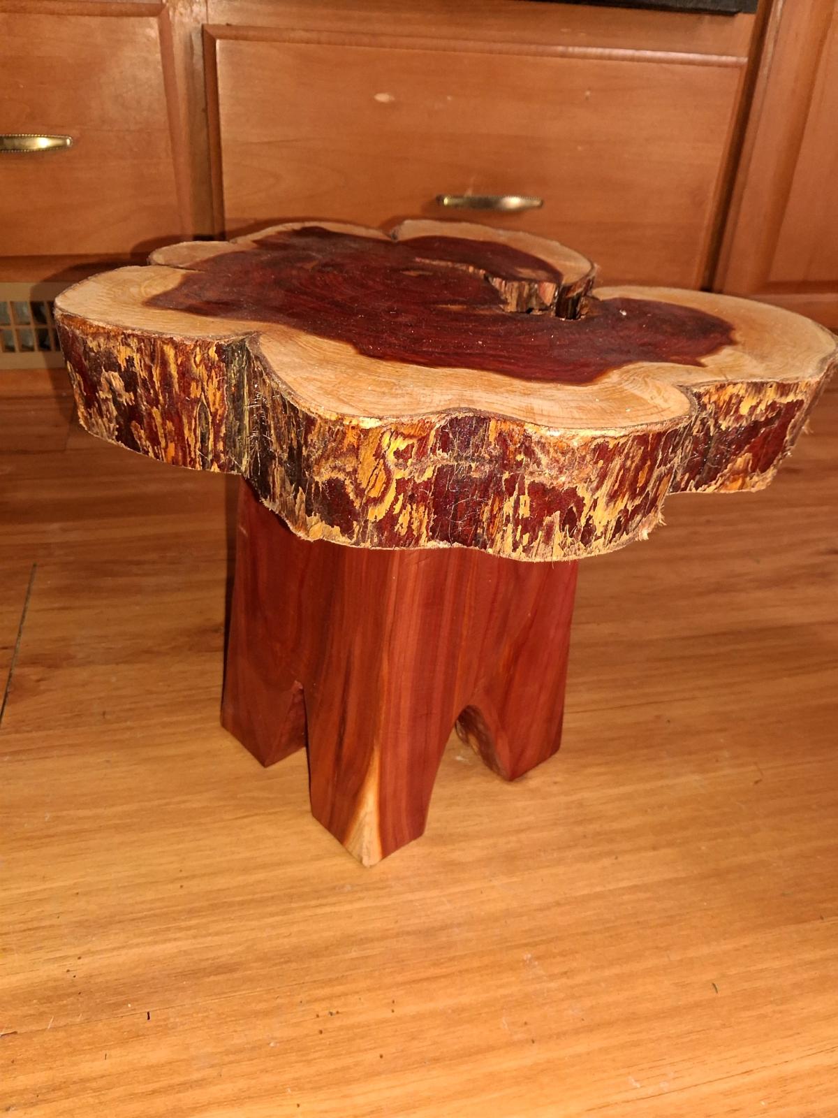 Handcrafted cedar footstools