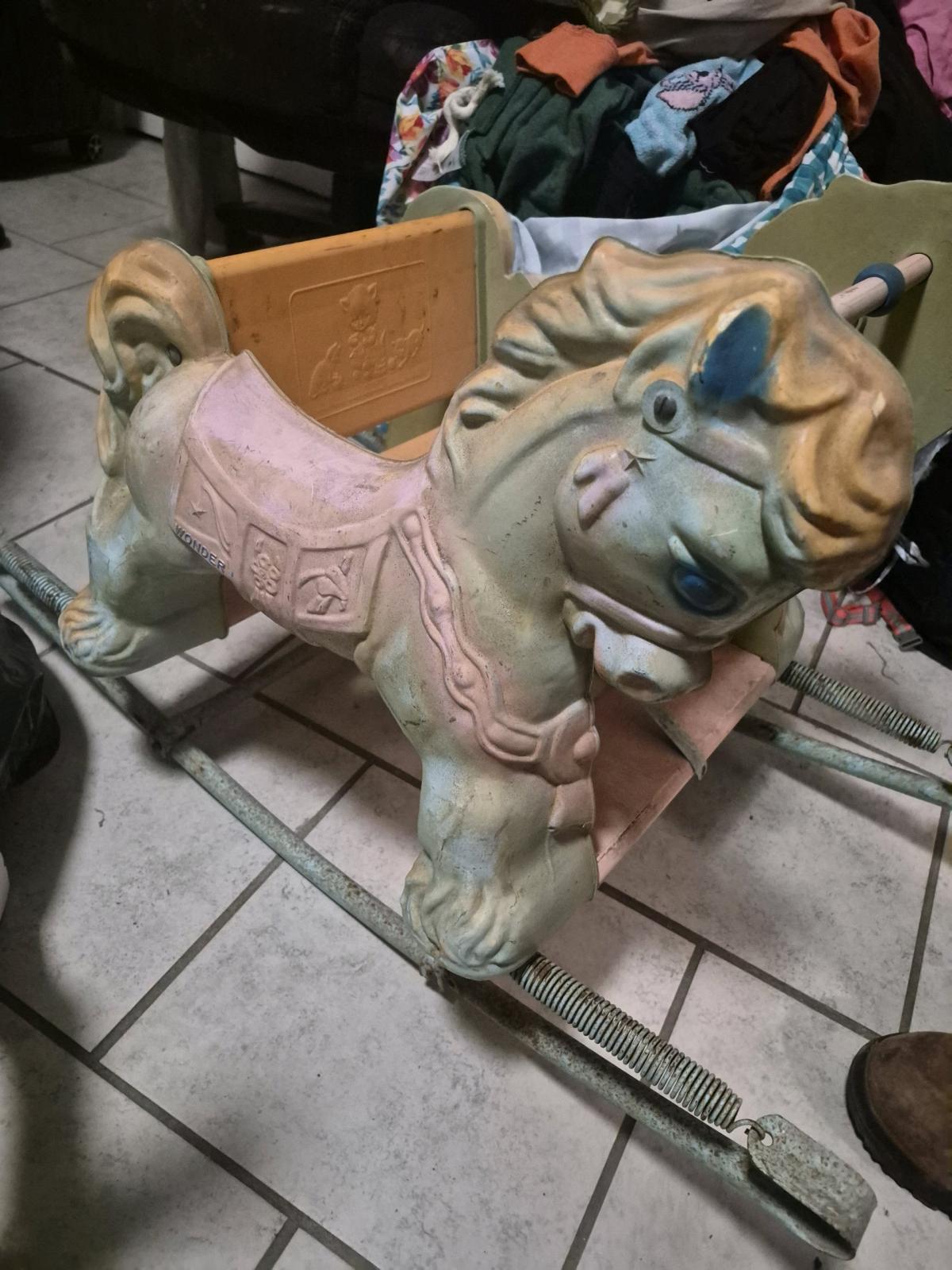 Vintage 1950s Wonder ShoFly Metal Toddler Rocking Horse Seat