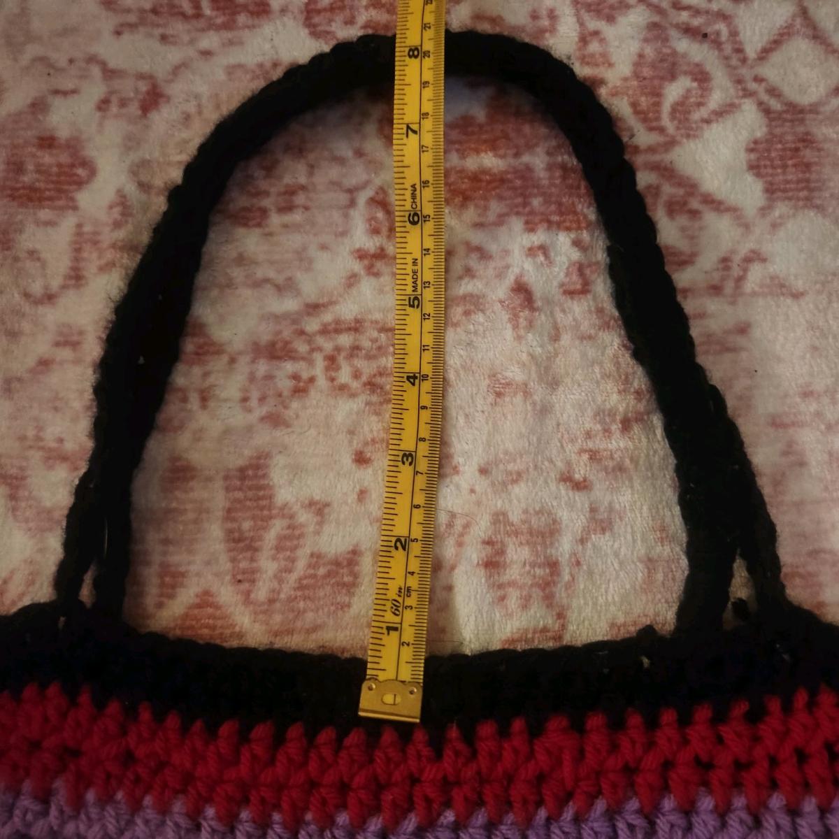 striped crochet totebag