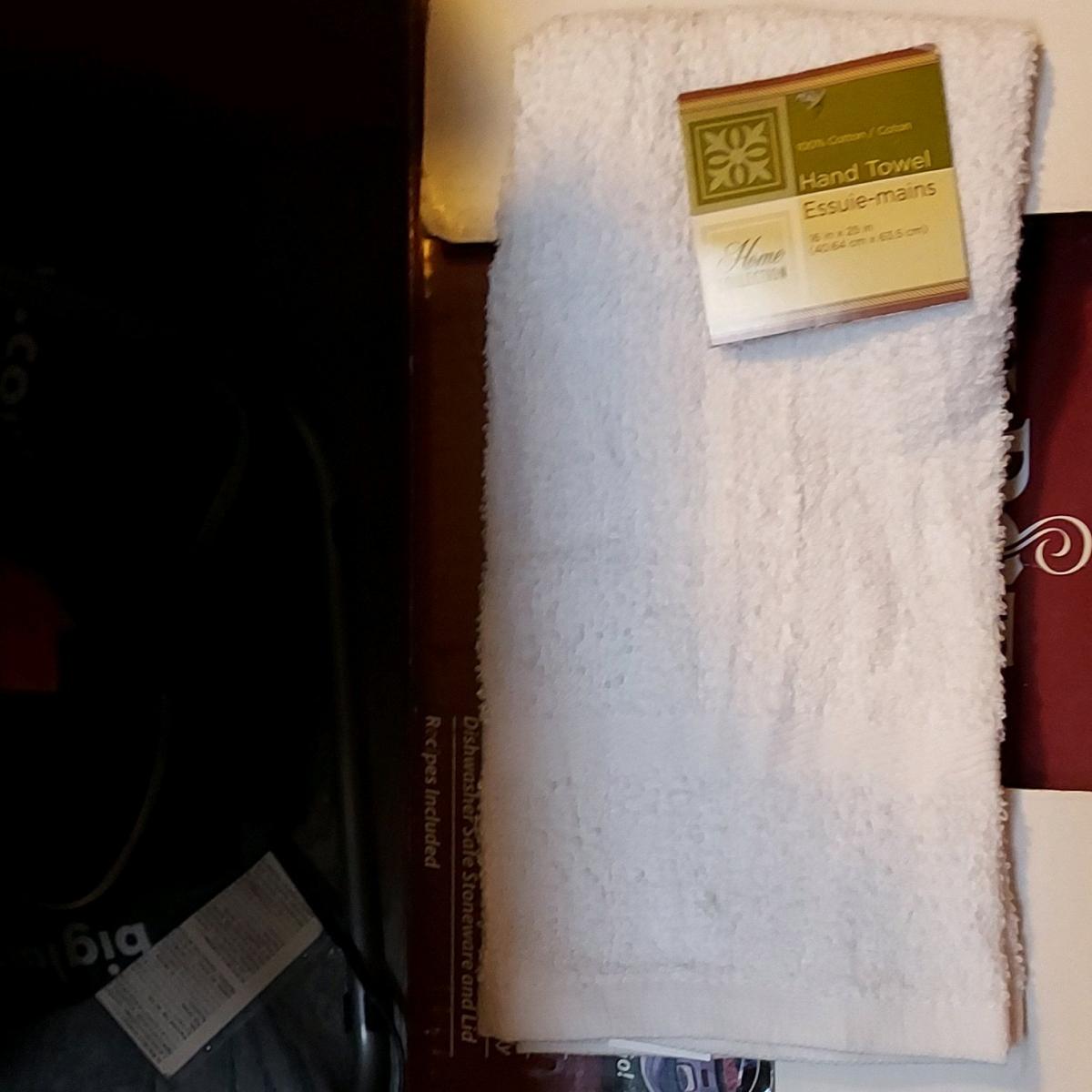 Home Collection Hand Towel 16 x 25 White 100 Cotton Solid Re