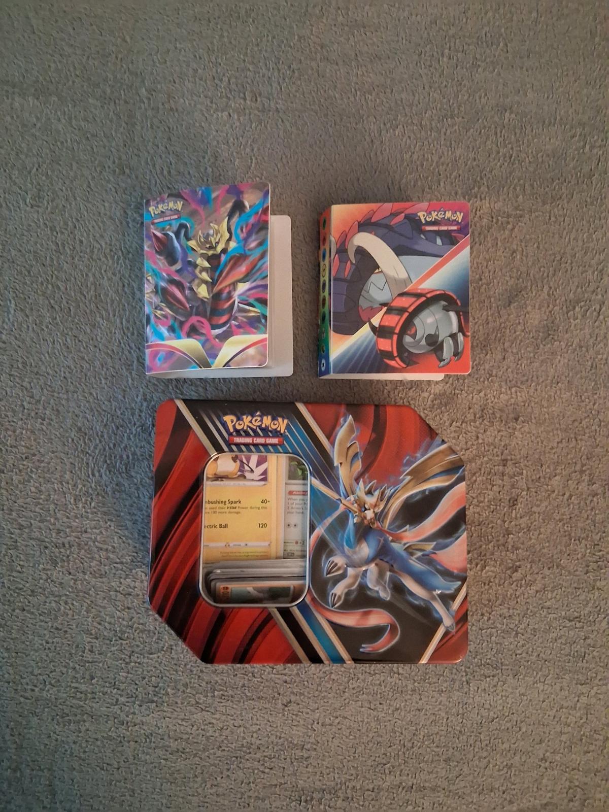 409 Pokemon Trading Cards with Tin And Holder Binders