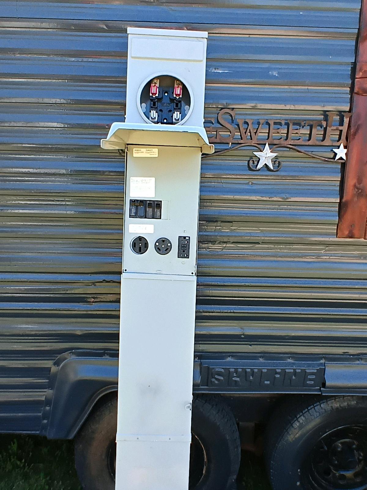 50amp 30 amp breakers meter box for RV Tiny home etc