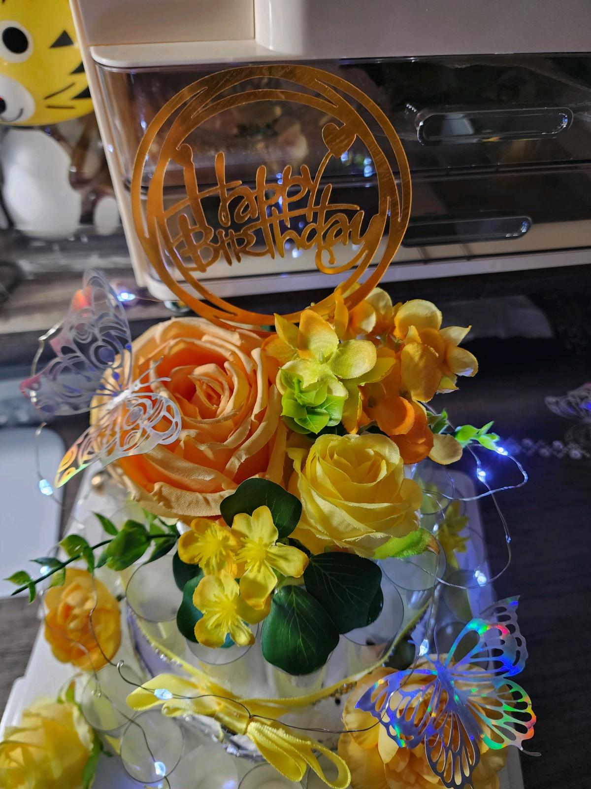 two layers money cake display holder