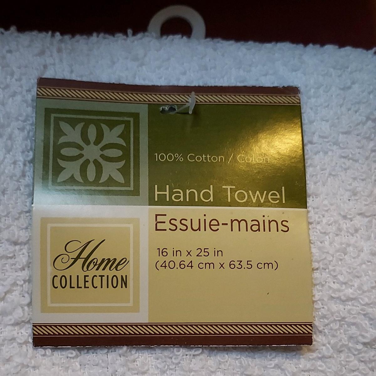 Home Collection Hand Towel 16 x 25 White 100 Cotton Solid Re