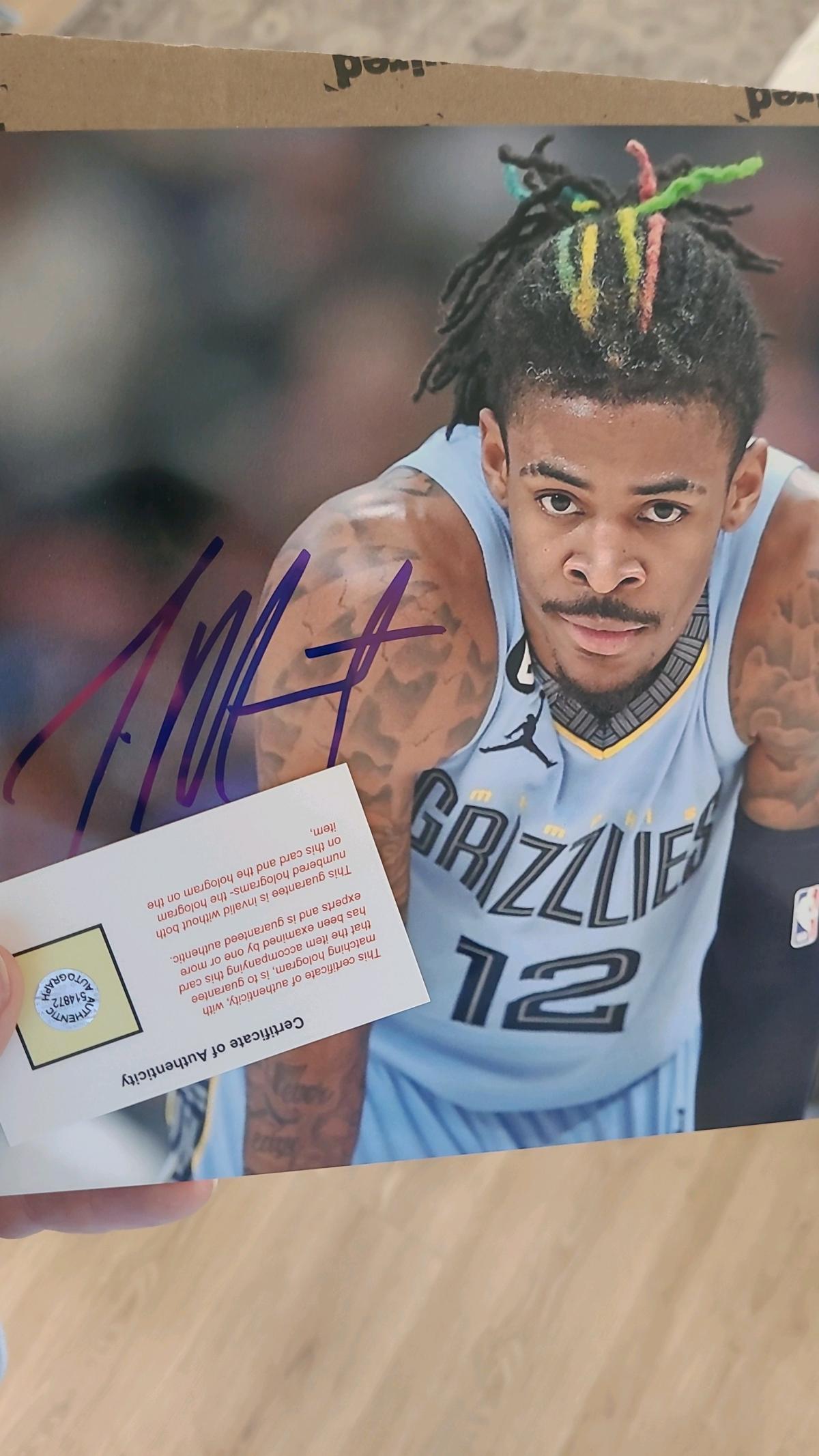 Ja Morant Autographed photo