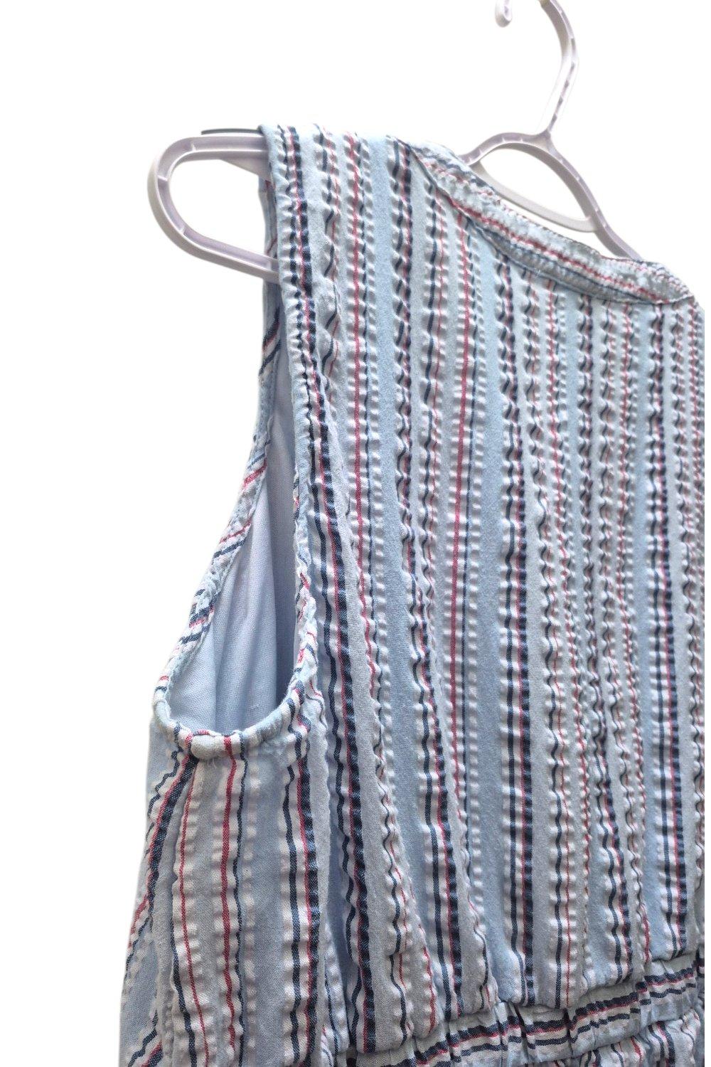 Women Blue Striped Sleeveless Dress Size1X Plus Size 16W