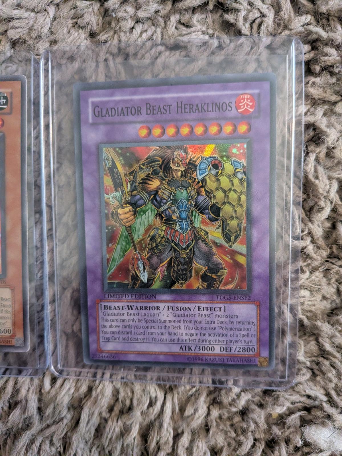 2 yu go oh cards gladiator beast herallinos gladiator beast