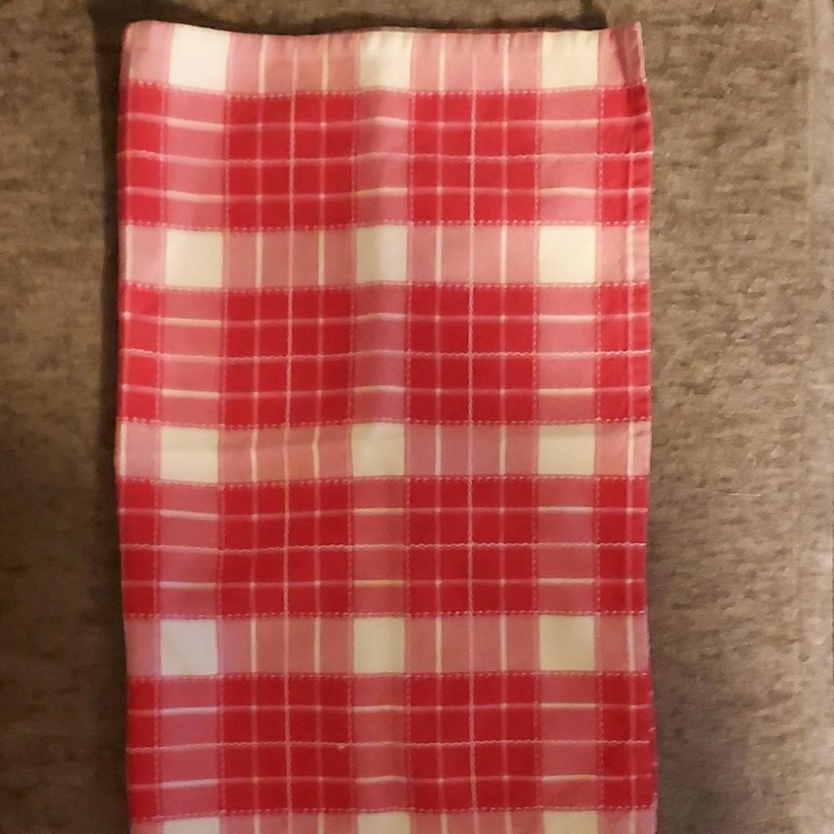 Red and White Plaid Checkered Cotton Cloth Rectangle Napkins